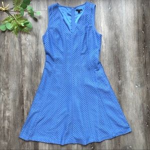 Ann Taylor A-Line Eyelet/Lace Sleeveless Dress